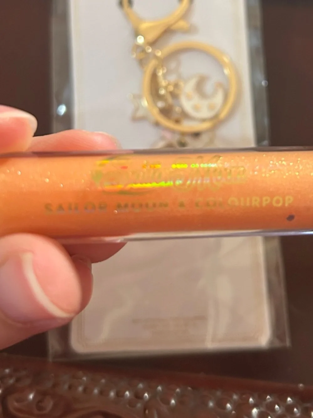 Sailor Moon ColourPop Moon Tiara Lip Gloss & Cat Moon Keychain Set (NWOT)